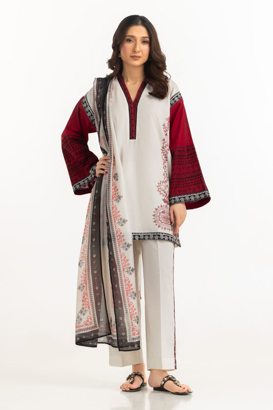 3PC Cambric Embroidered Suit IPSTD-77438