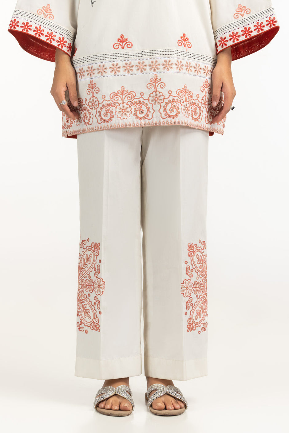 3PC Cambric Embroidered Suit