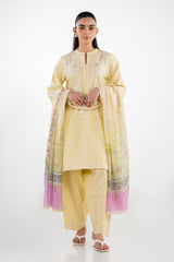 3PC Cambric Embroidered Suit IPSTD-77536