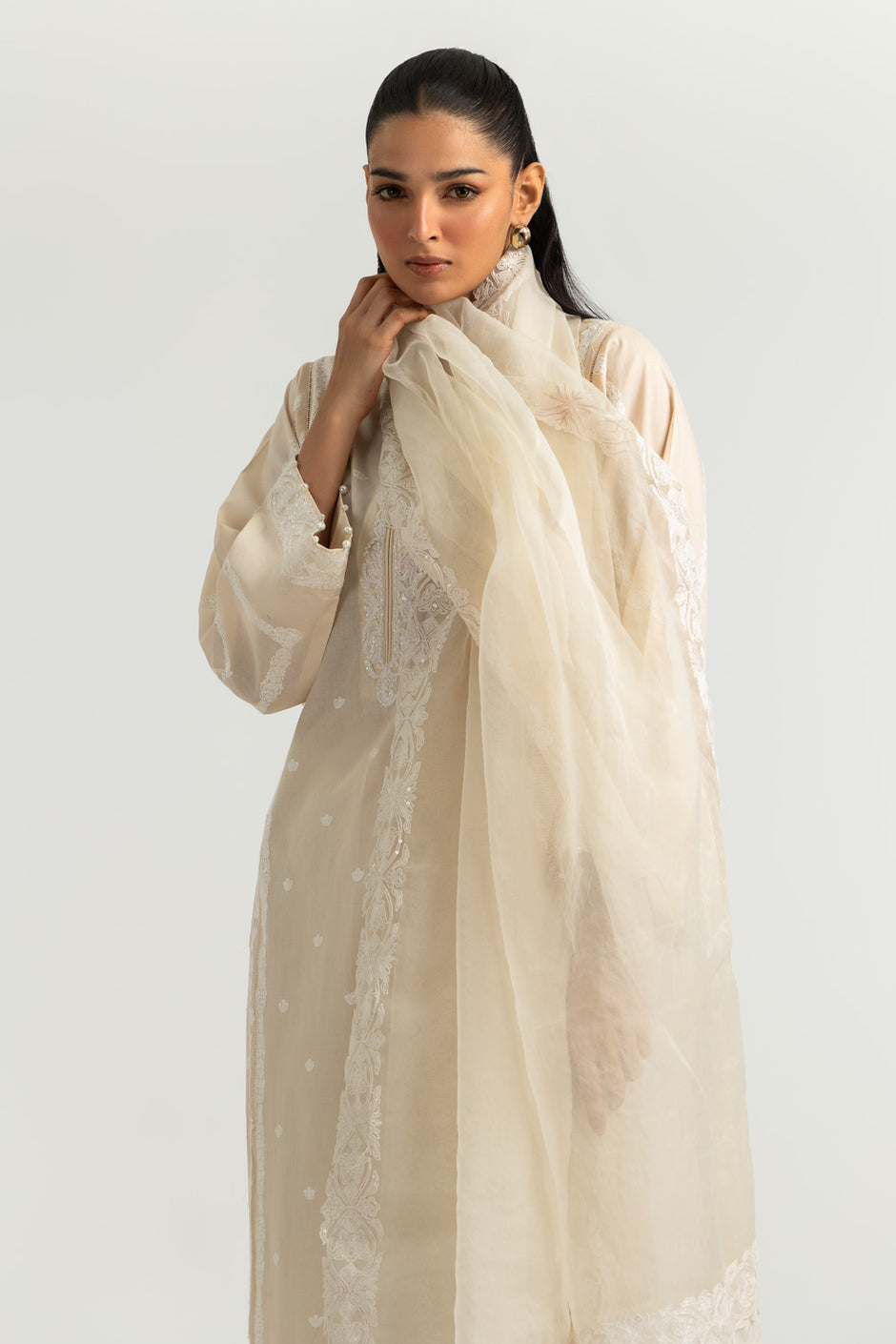 3PC Cambric Embroidered Suit