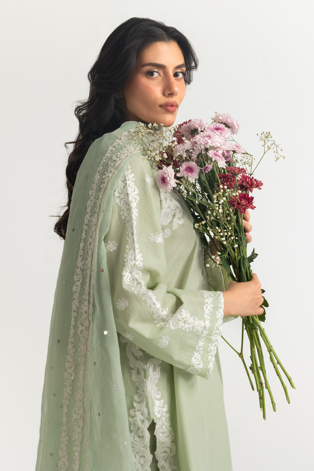 3PC Cambric Embroidered Suit