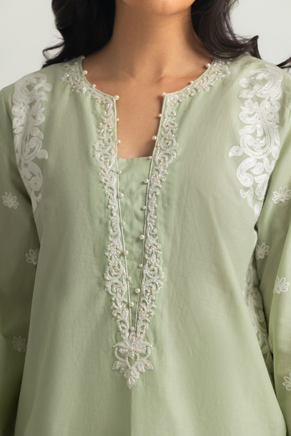 3PC Cambric Embroidered Suit