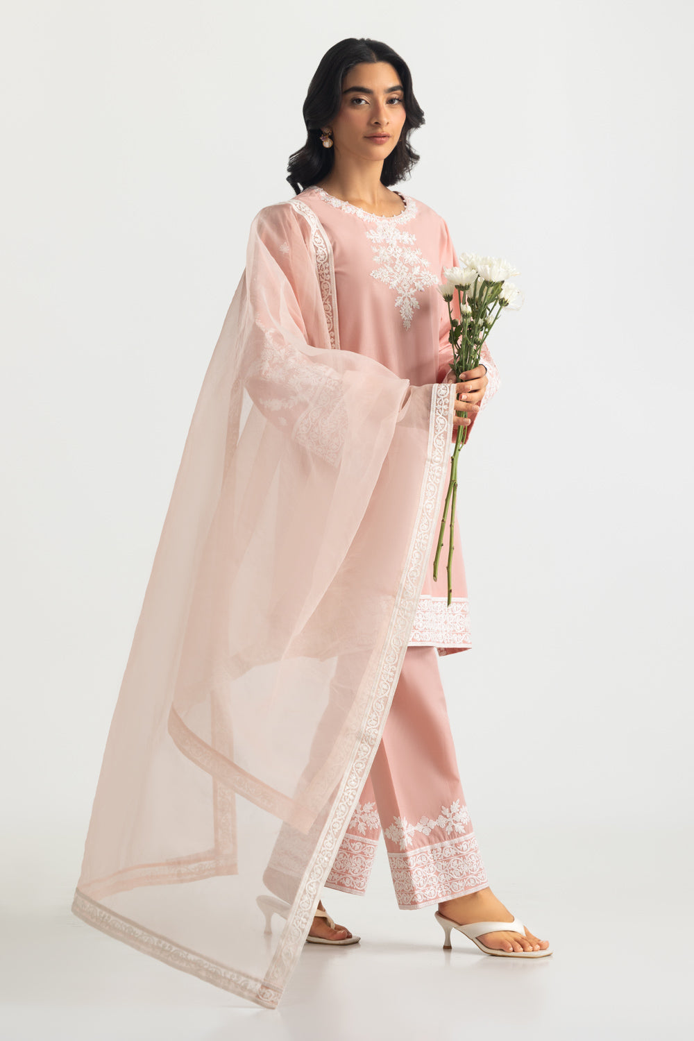 3PC Cambric Embroidered Suit
