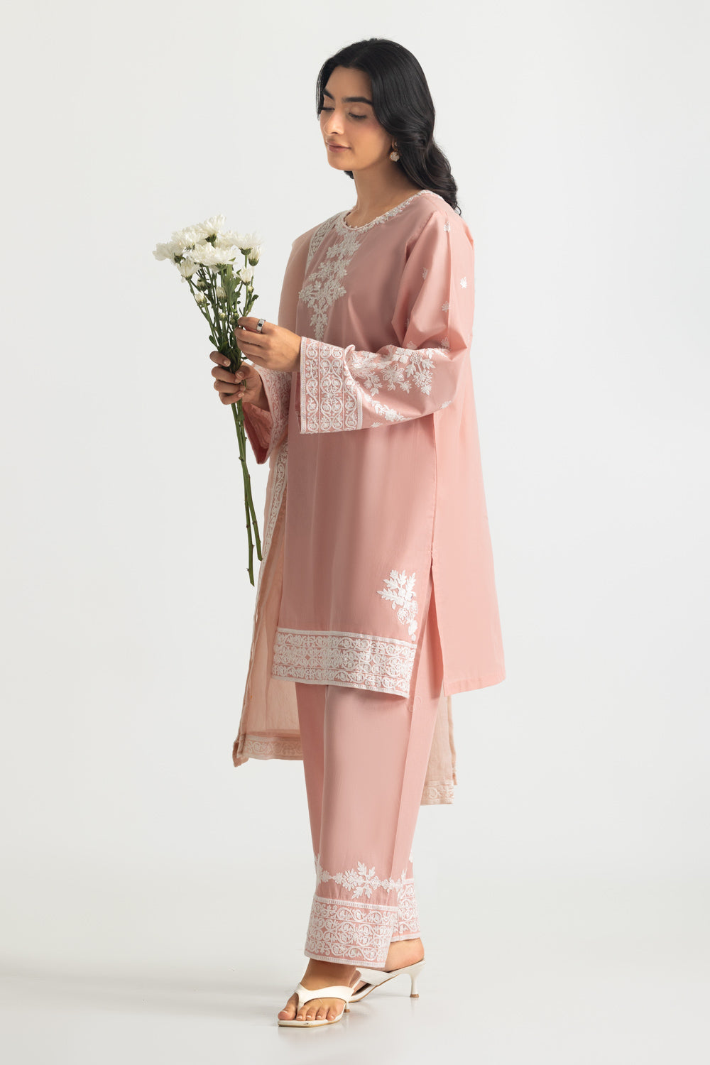 3PC Cambric Embroidered Suit