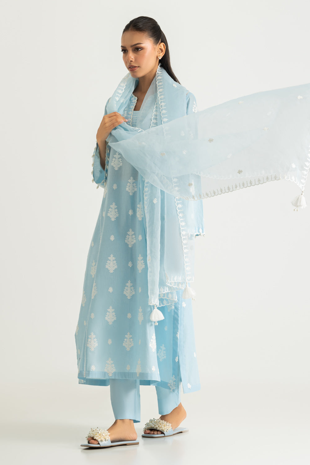 3PC Cambric Embroidered Suit