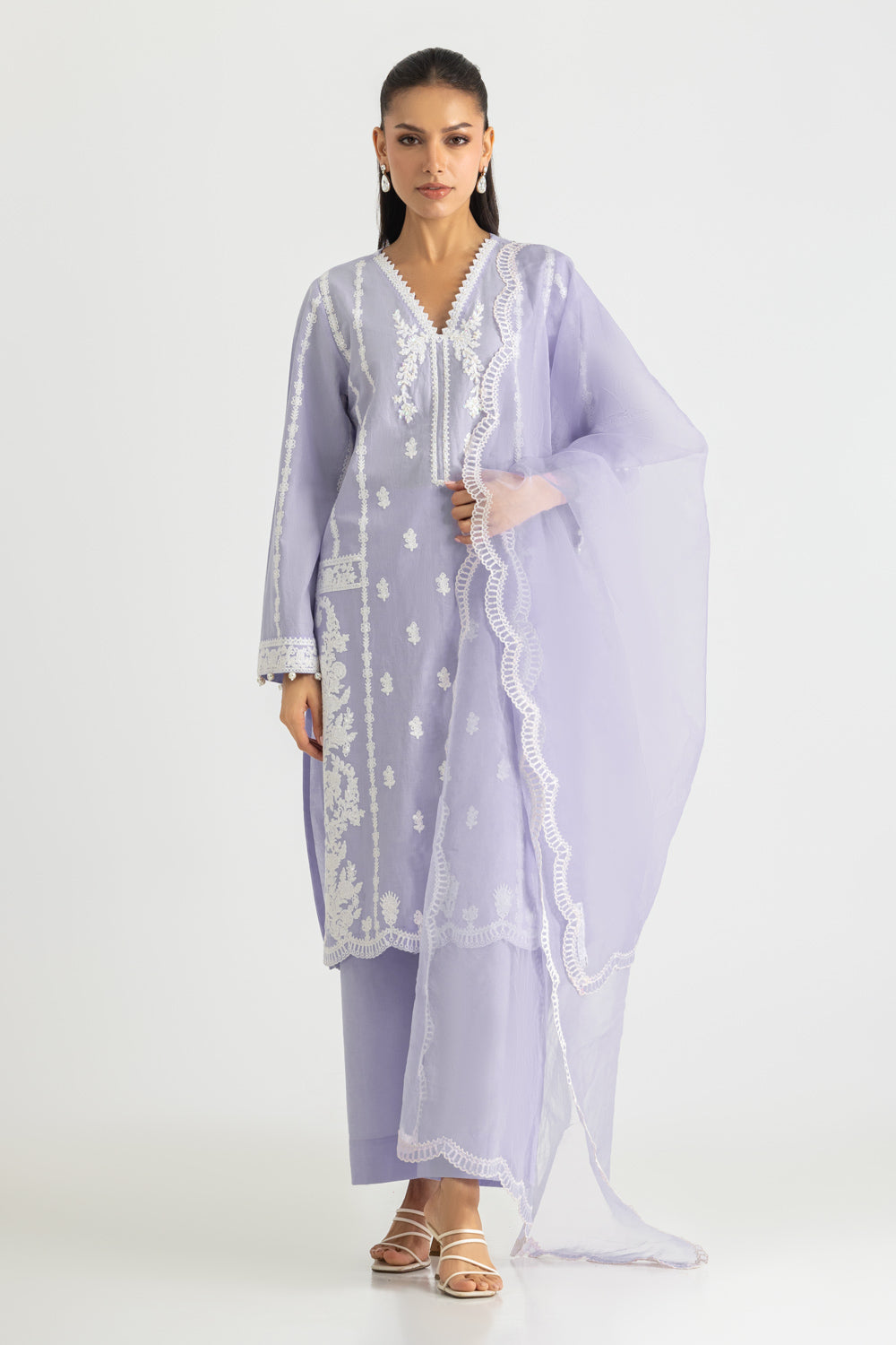 3PC Cambric Embroidered Suit