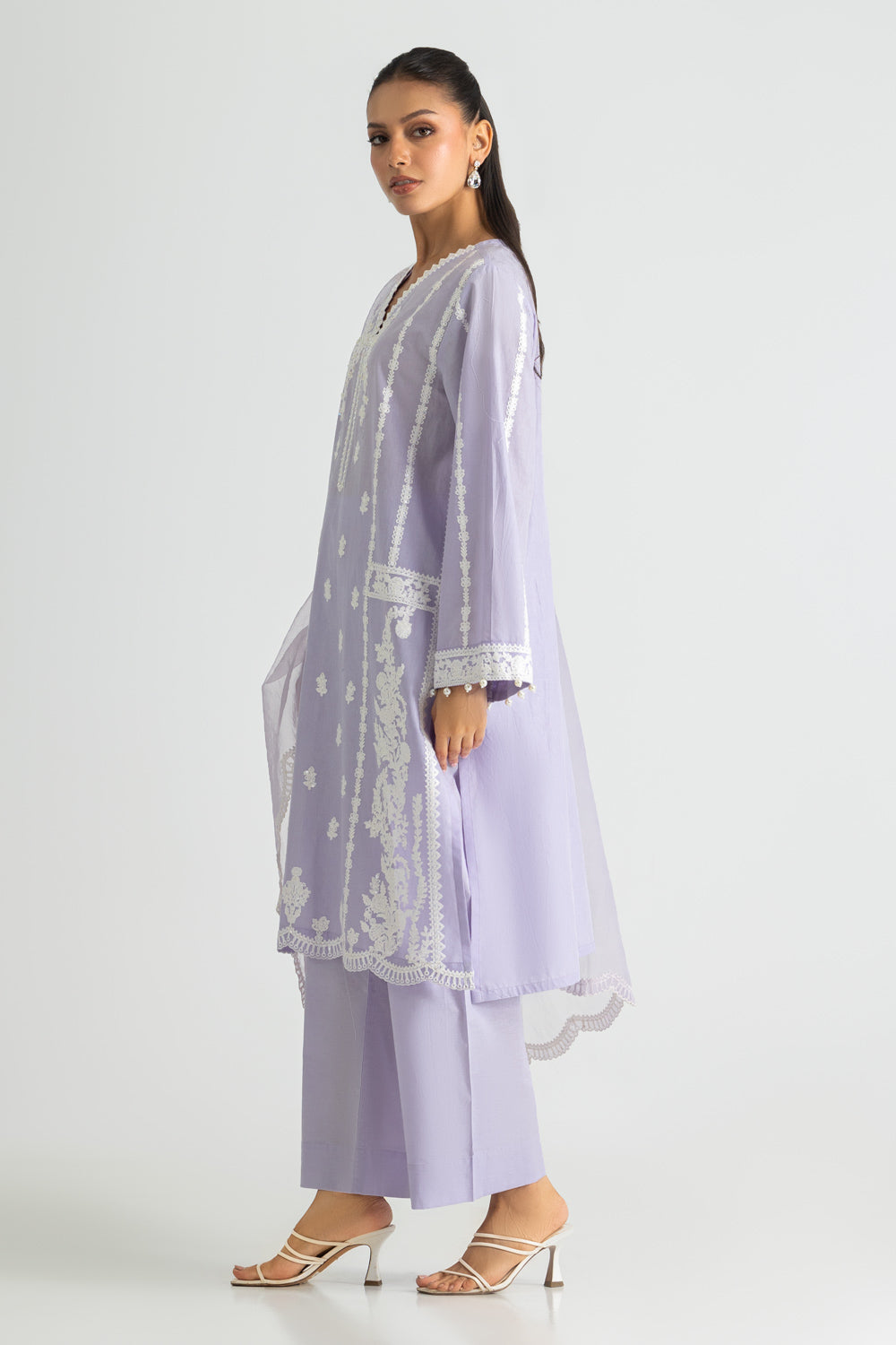 3PC Cambric Embroidered Suit