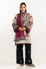 3PC Cambric Embroidered Suit With Printed Scarf IPST-SCF-77406