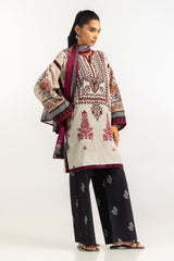 3PC Cambric Embroidered Suit With Printed Scarf IPST-SCF-77406