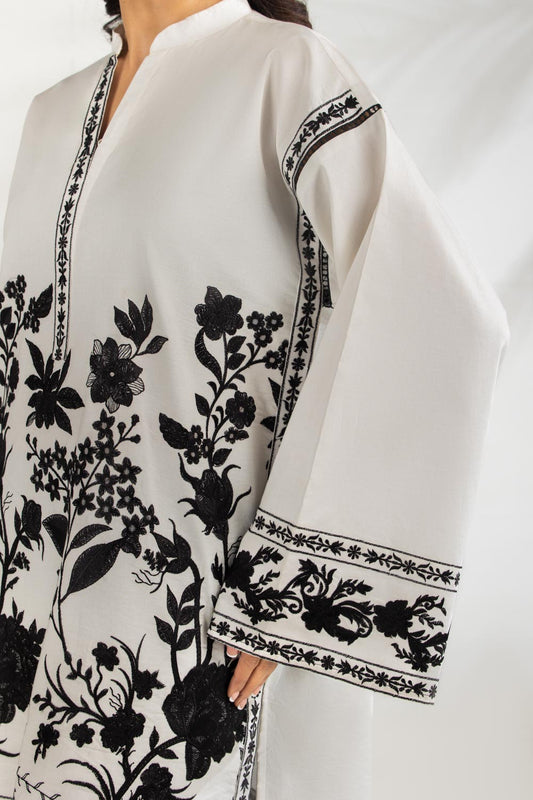 3PC Cambric Embroidered Suit With Scarf IPST-SCF-77408