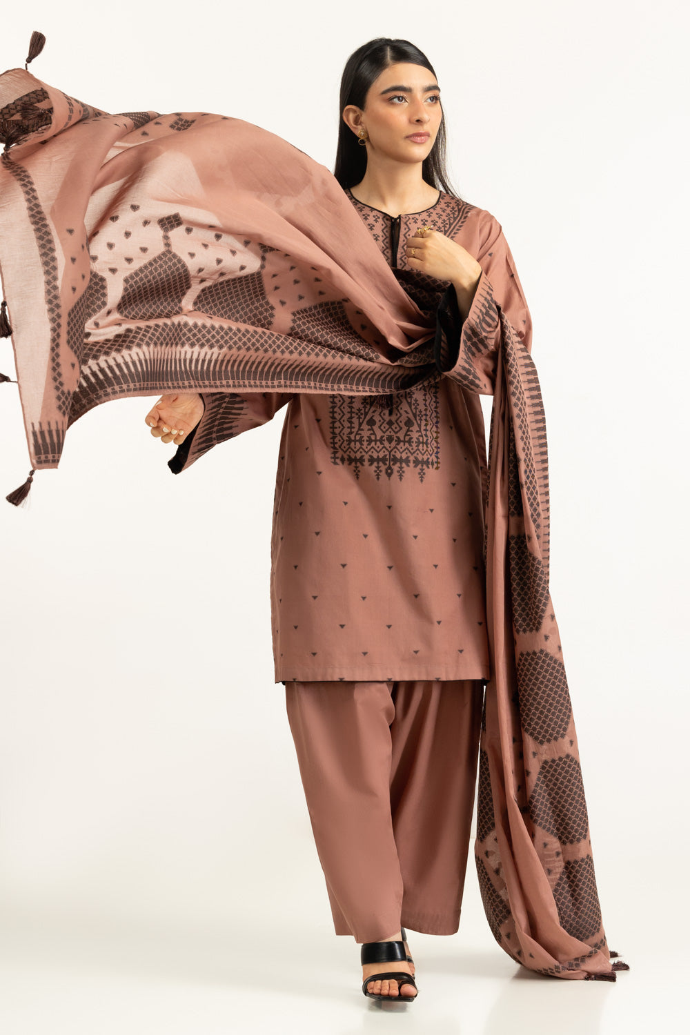 3PC Cambric Jacquard Suit IUSTKSD-1162