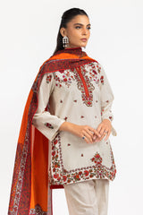 3PC Cambric Printed Shirt And Trouser With Scarf IPST-SCF-77400