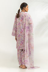 3PC Cambric Printed Suit With Embroidered IPSTD-77174