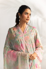 3PC Cambric Printed Suit With Embroidered IPSTD-77176