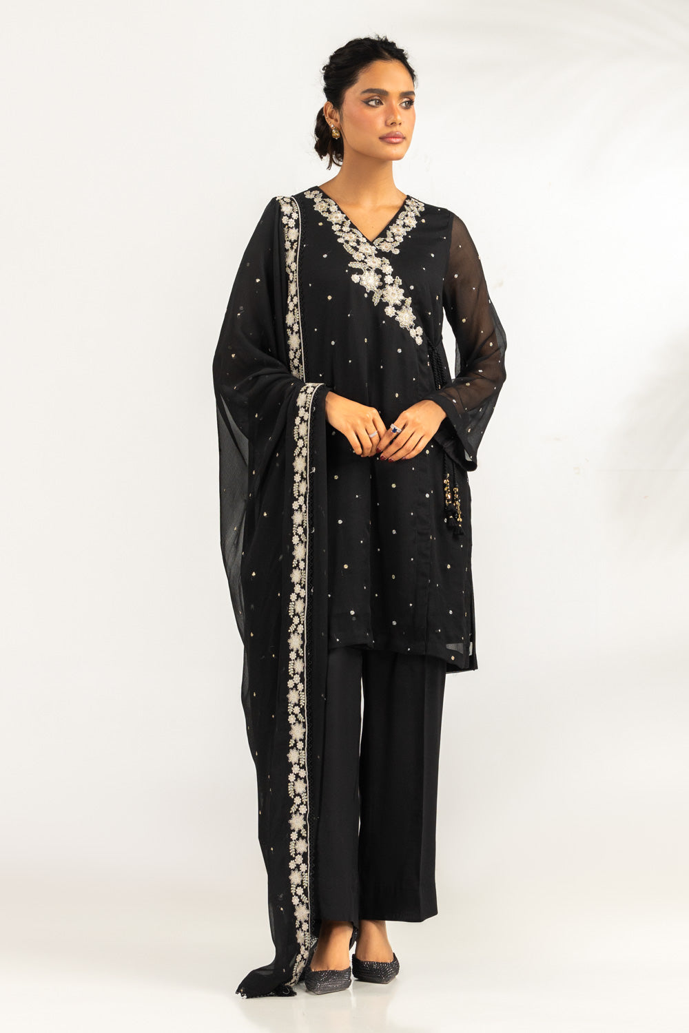 3PC Chiffon Embroidered Suit IPSTD-55214