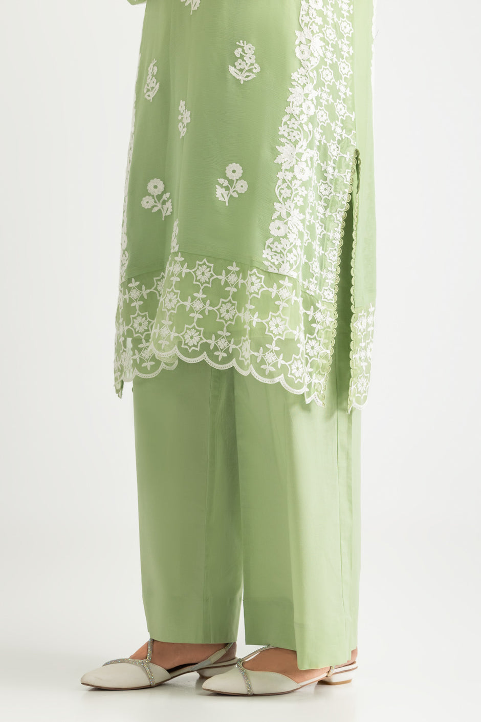 3PC Chiffon Embroidered Suit