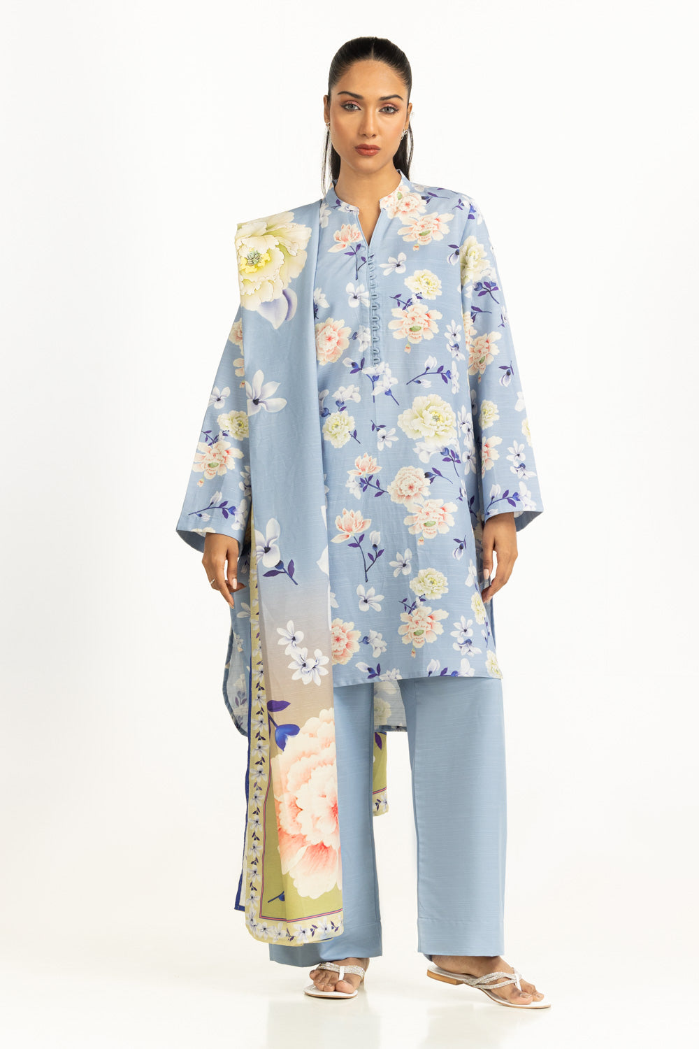 3PC Corduroy Printed Suit IUSTKSD-1402