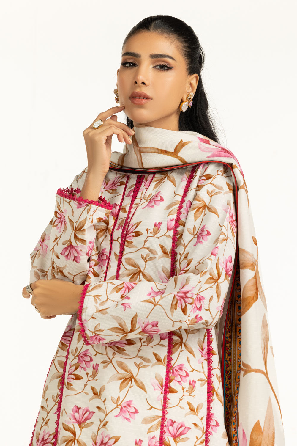 3PC Corduroy Printed Suit