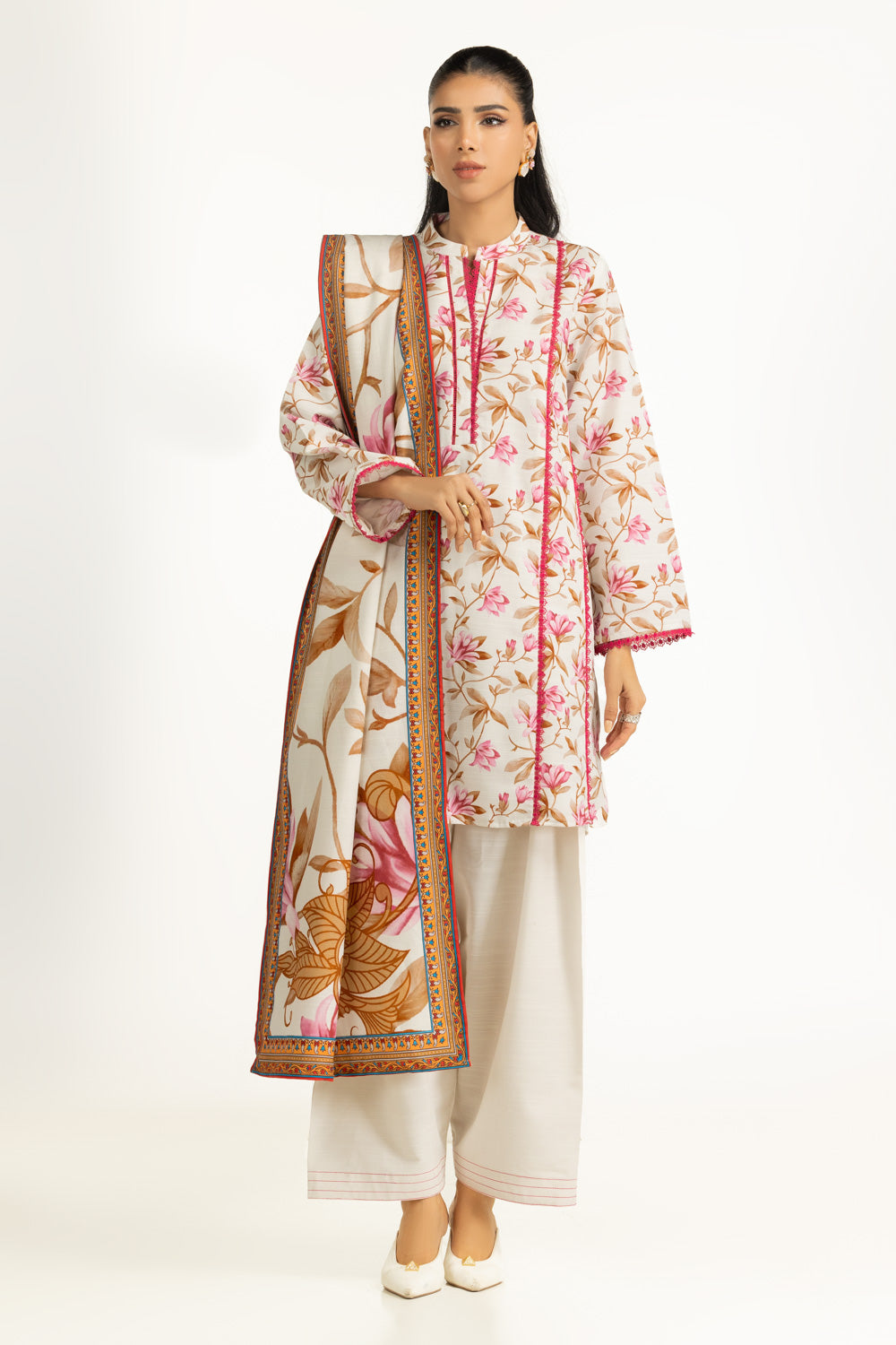 3PC Corduroy Printed Suit