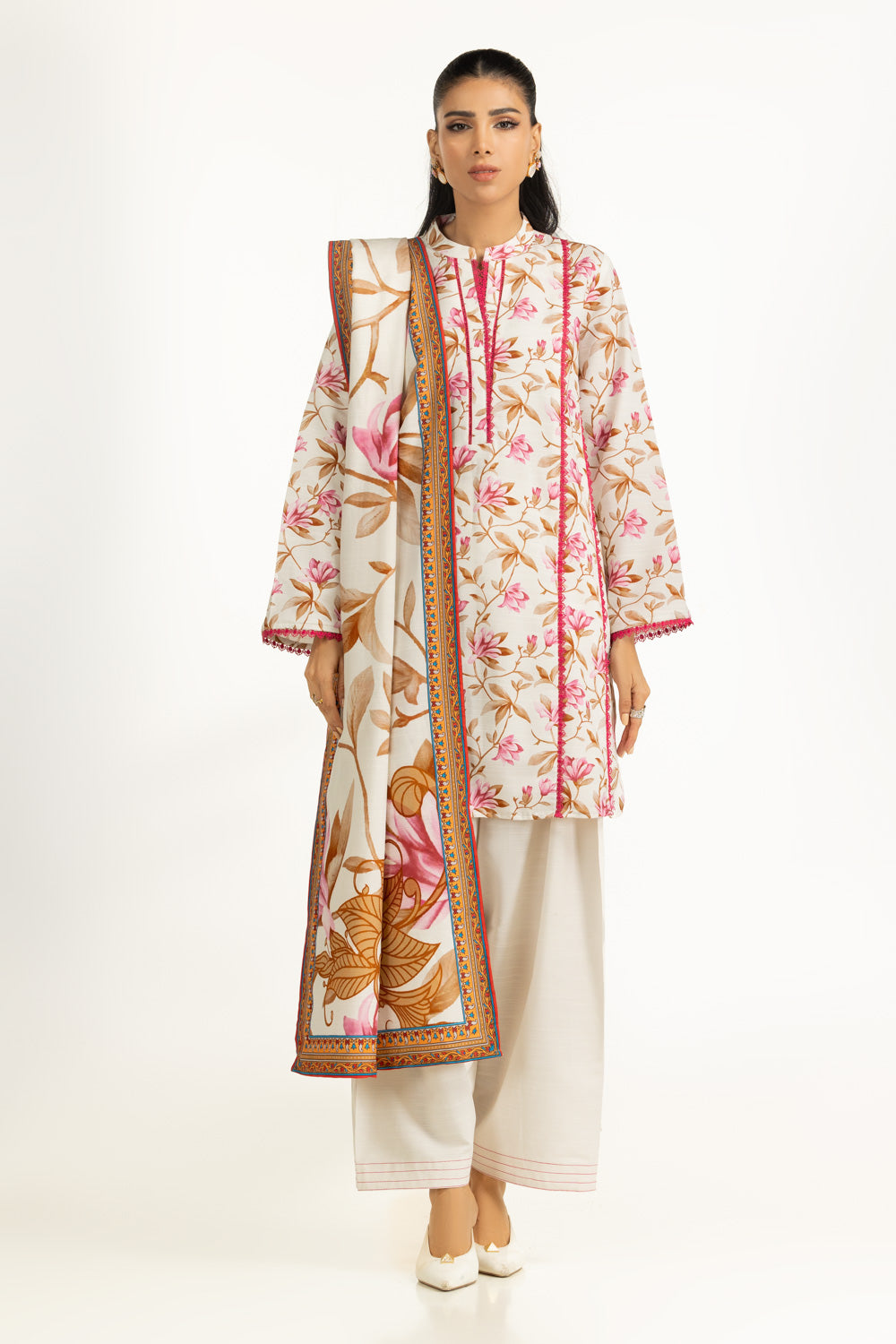 3PC Corduroy Printed Suit