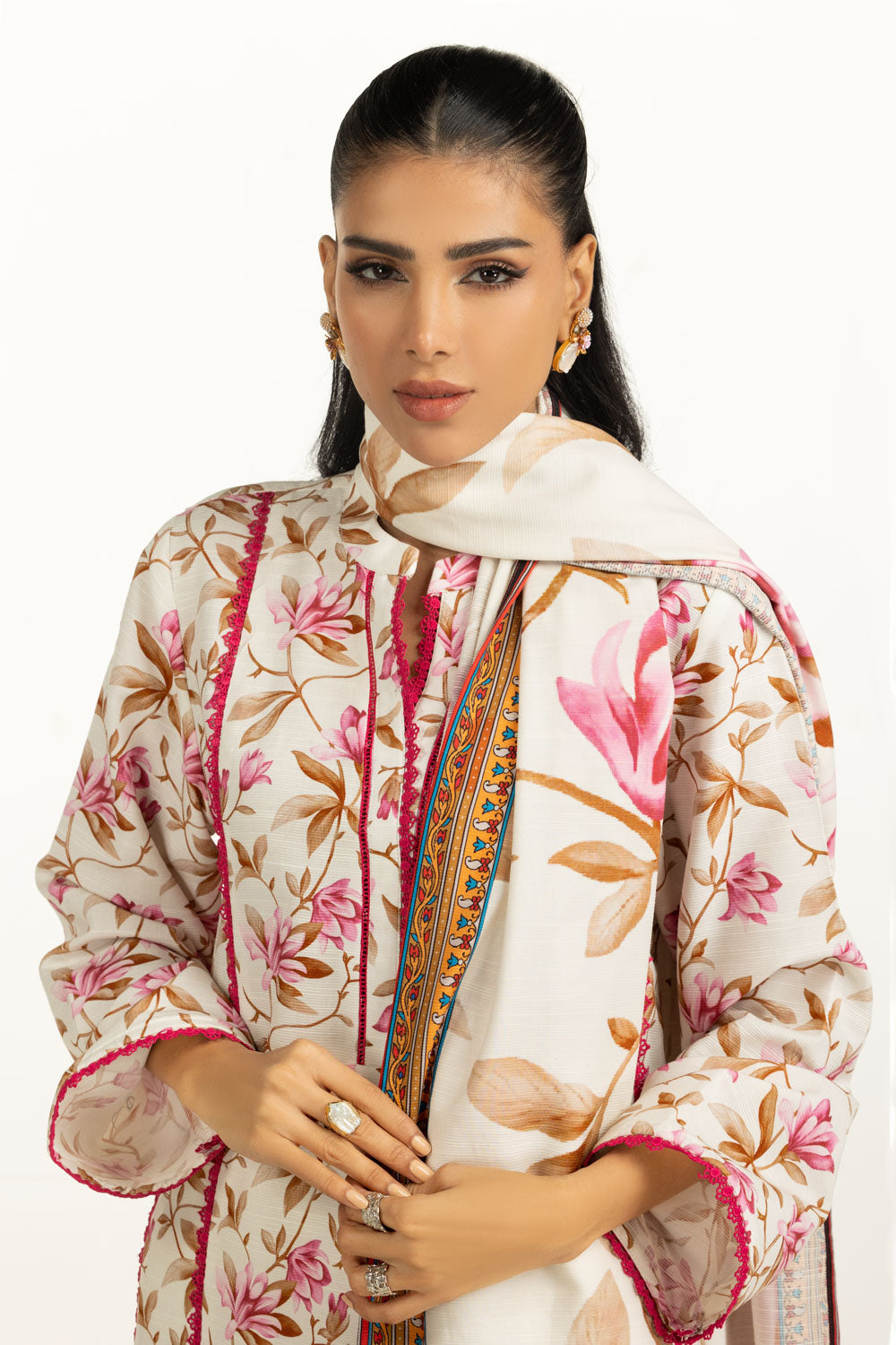 3PC Corduroy Printed Suit