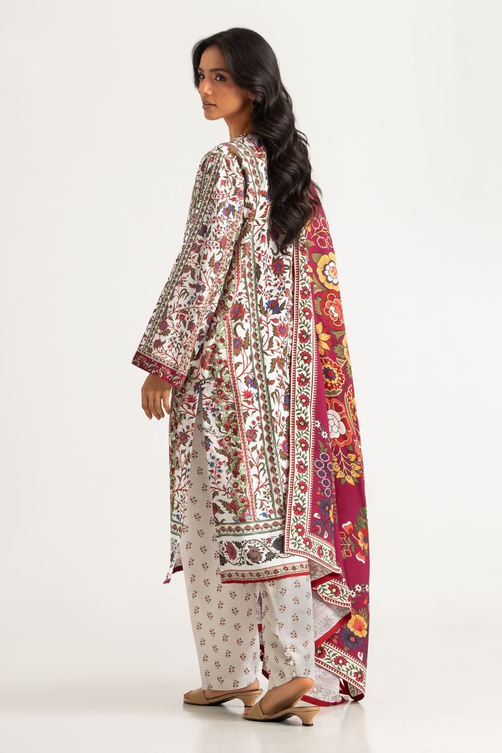 3PC Corduroy Printed Suit