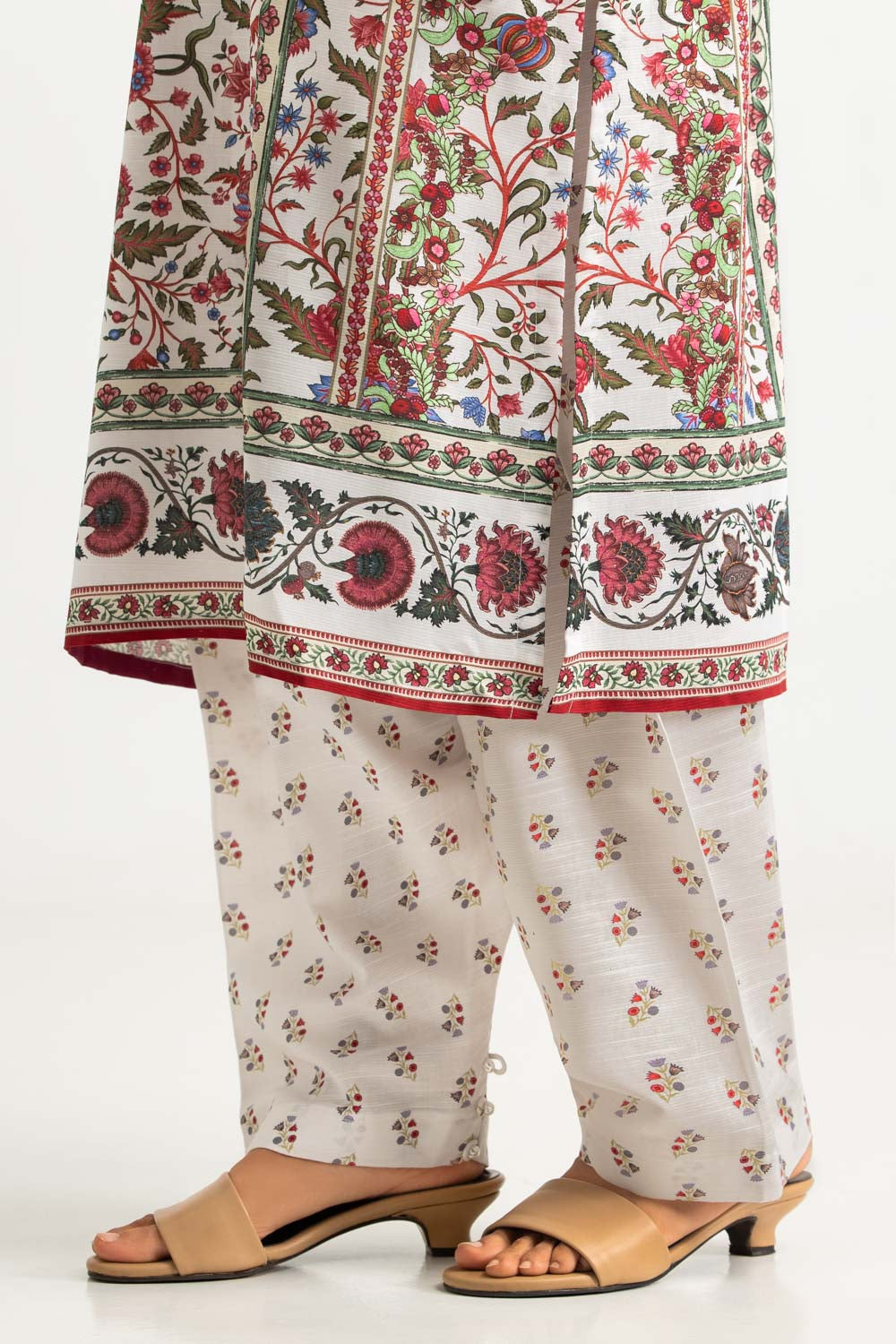 3PC Corduroy Printed Suit