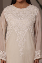 3PC Cotton Net Embroidered Suit