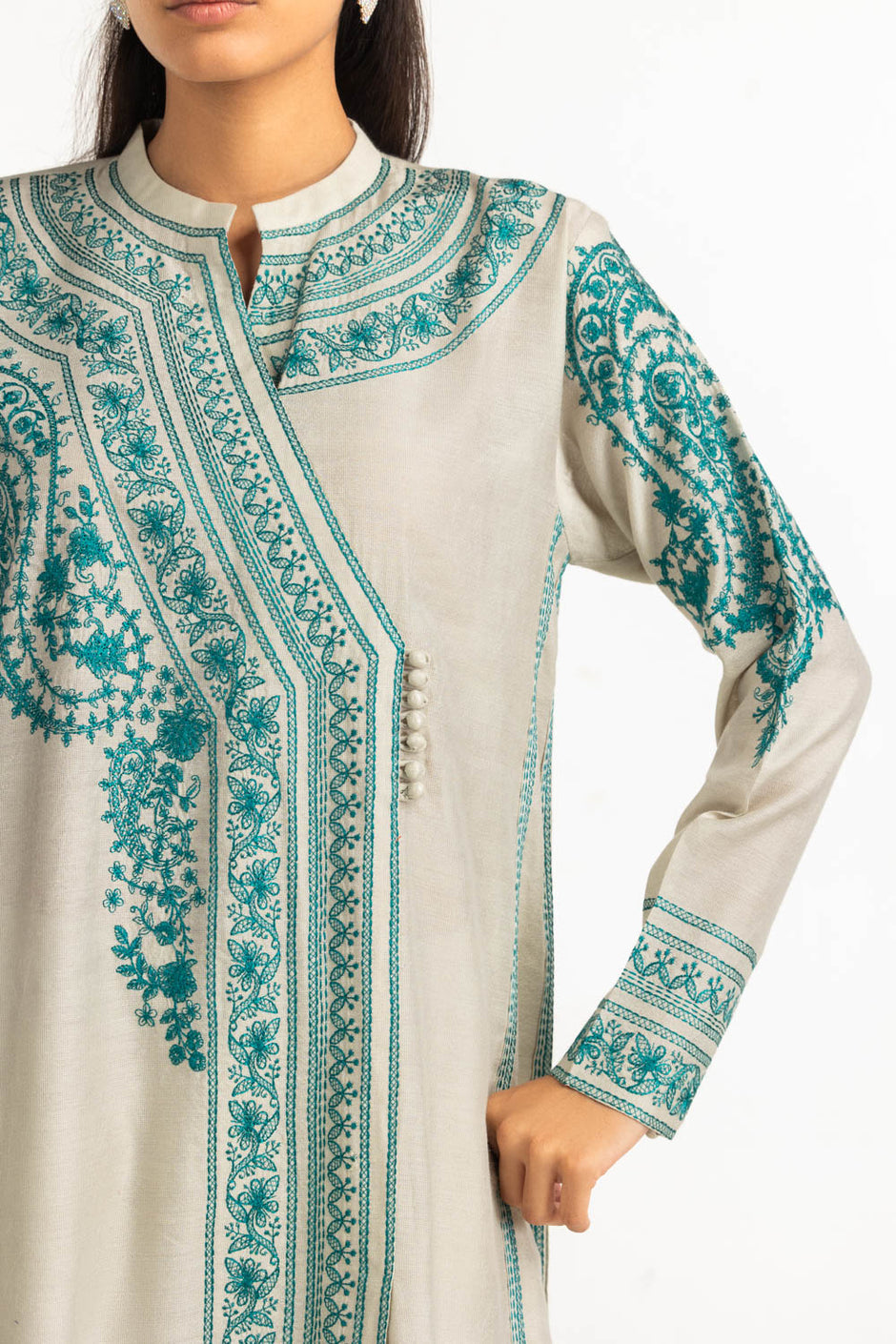 3PC Cotton Net Embroidered Suit IPSTD-77264