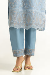 3PC Cotton Net Embroidered Suit IUSTKSD-1084