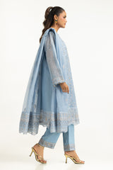 3PC Cotton Net Embroidered Suit IUSTKSD-1084