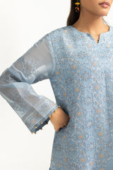 3PC Cotton Net Embroidered Suit IUSTKSD-1084