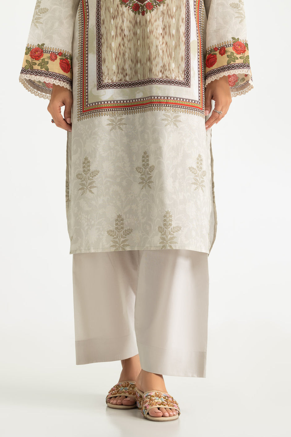 3PC Cotton Printed Suit