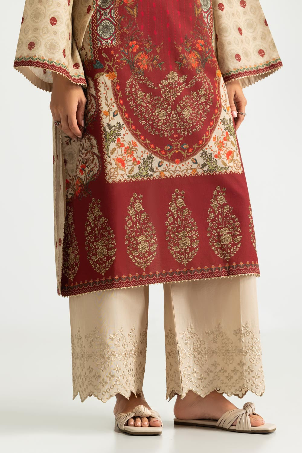 3PC Cotton Printed Suit
