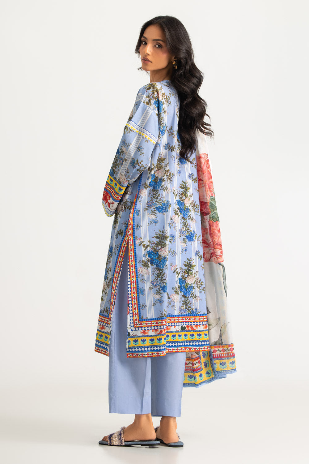 3PC Cotton Printed Suit