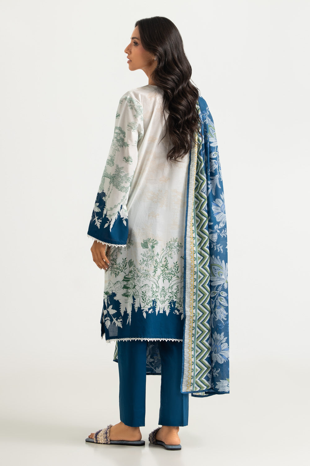 3PC Cotton Printed Suit