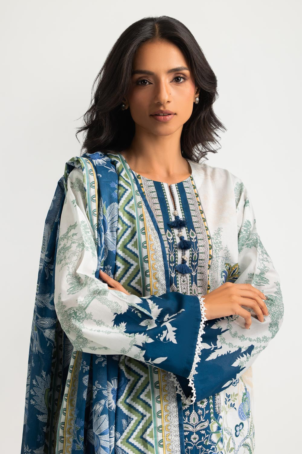 3PC Cotton Printed Suit