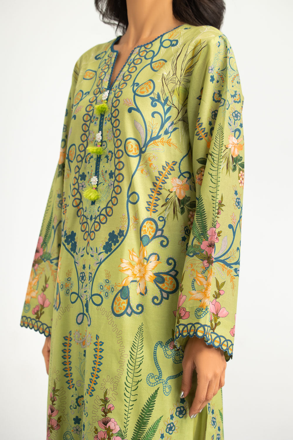 3PC Cotton Printed Suit
