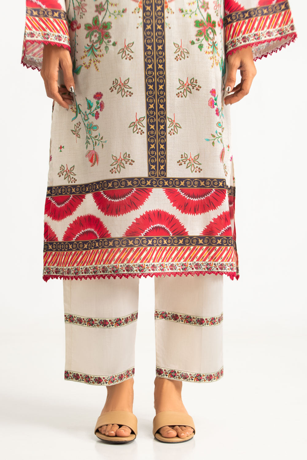3PC Cotton Printed Suit