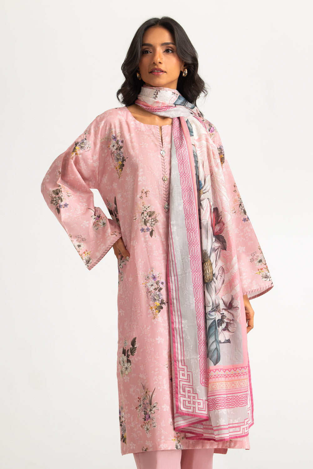 3PC Cotton Printed Suit