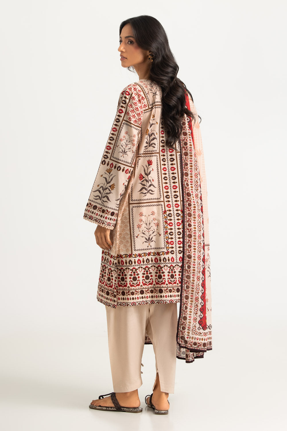 3PC Cotton Printed Suit