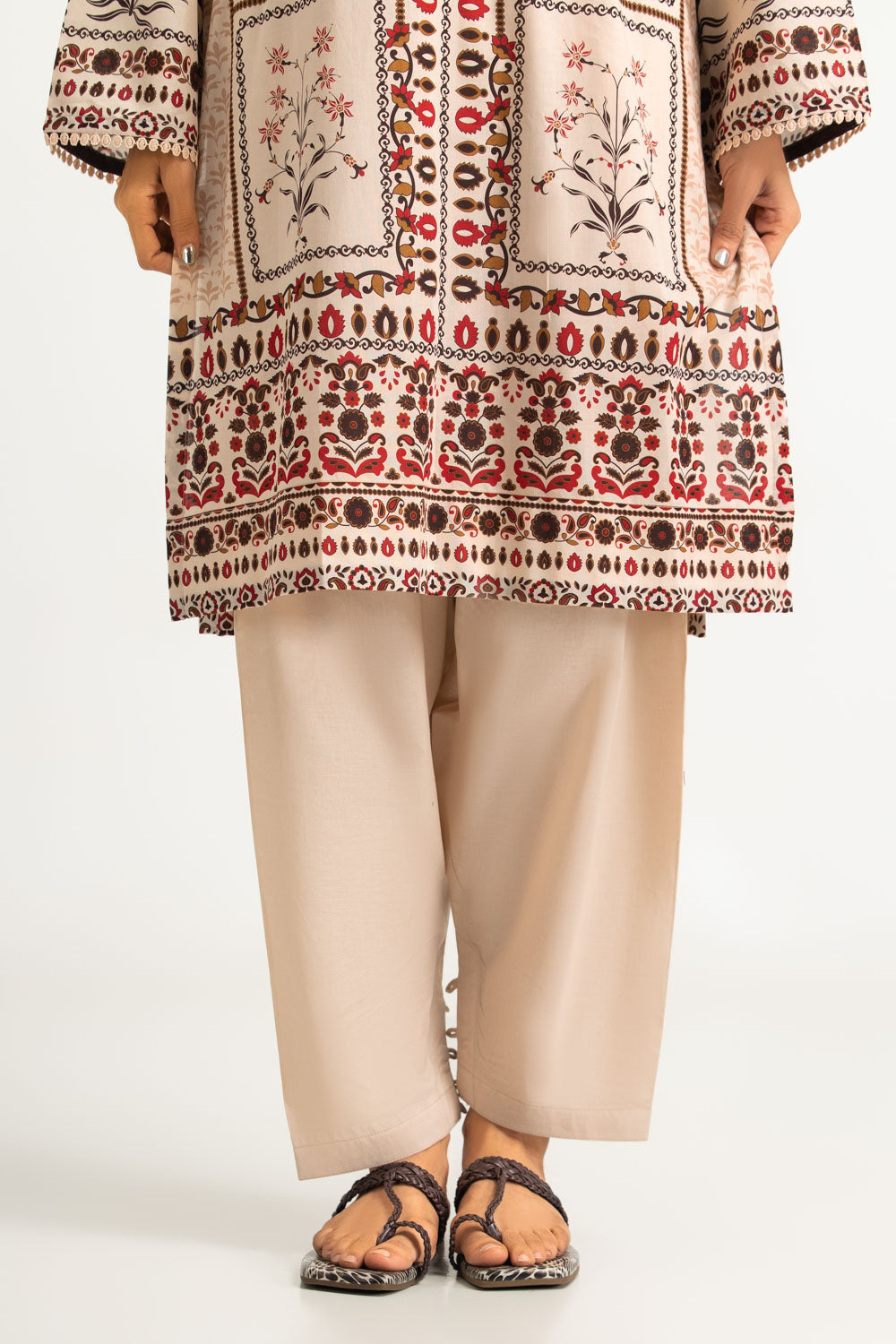 3PC Cotton Printed Suit