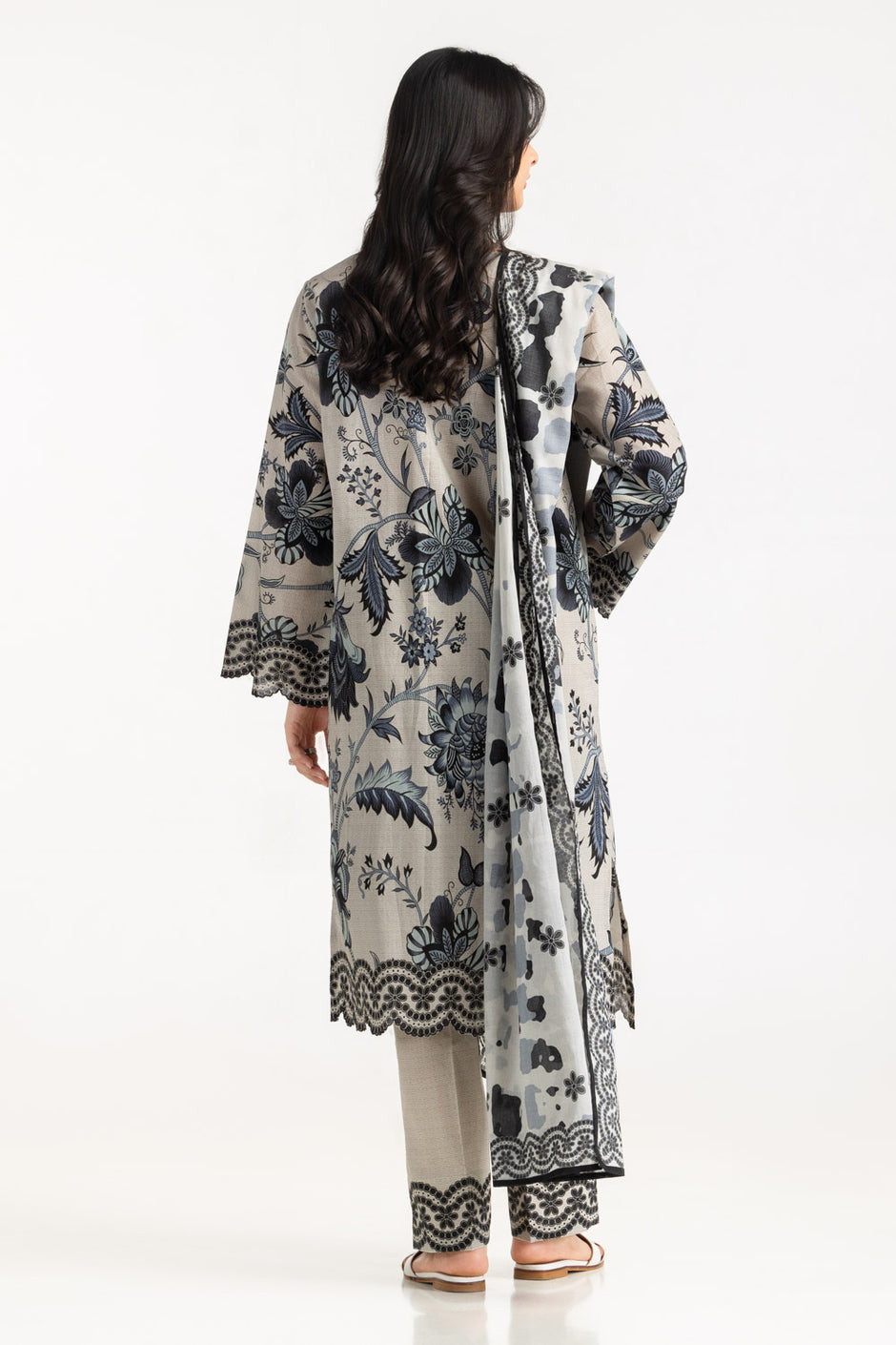 3PC Cross Hatch Printed Suit