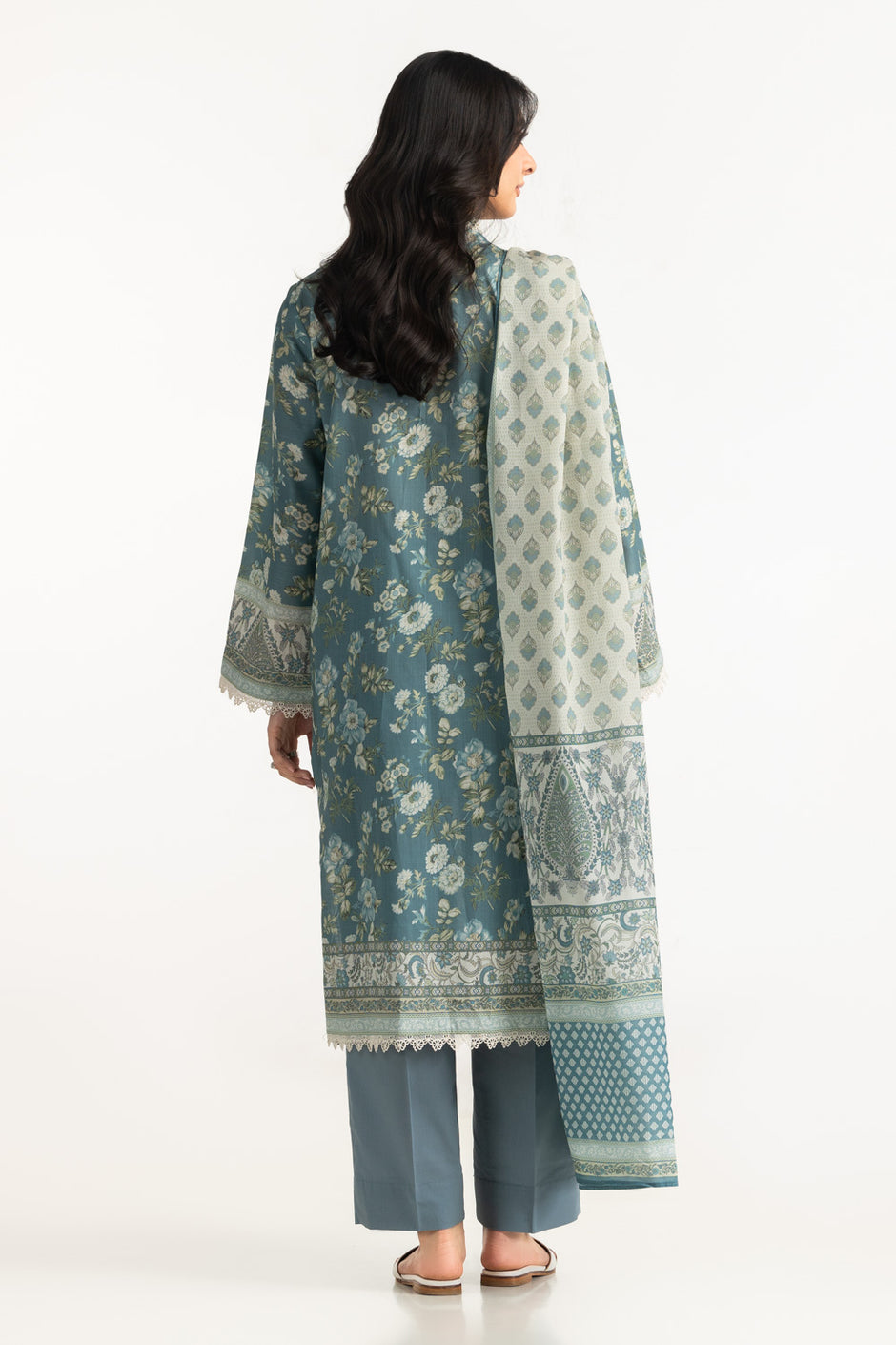 3PC Cross Hatch Printed Suit