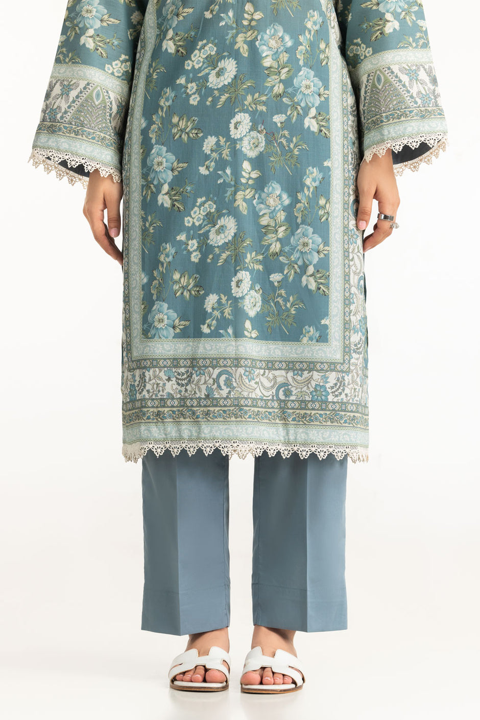 3PC Cross Hatch Printed Suit