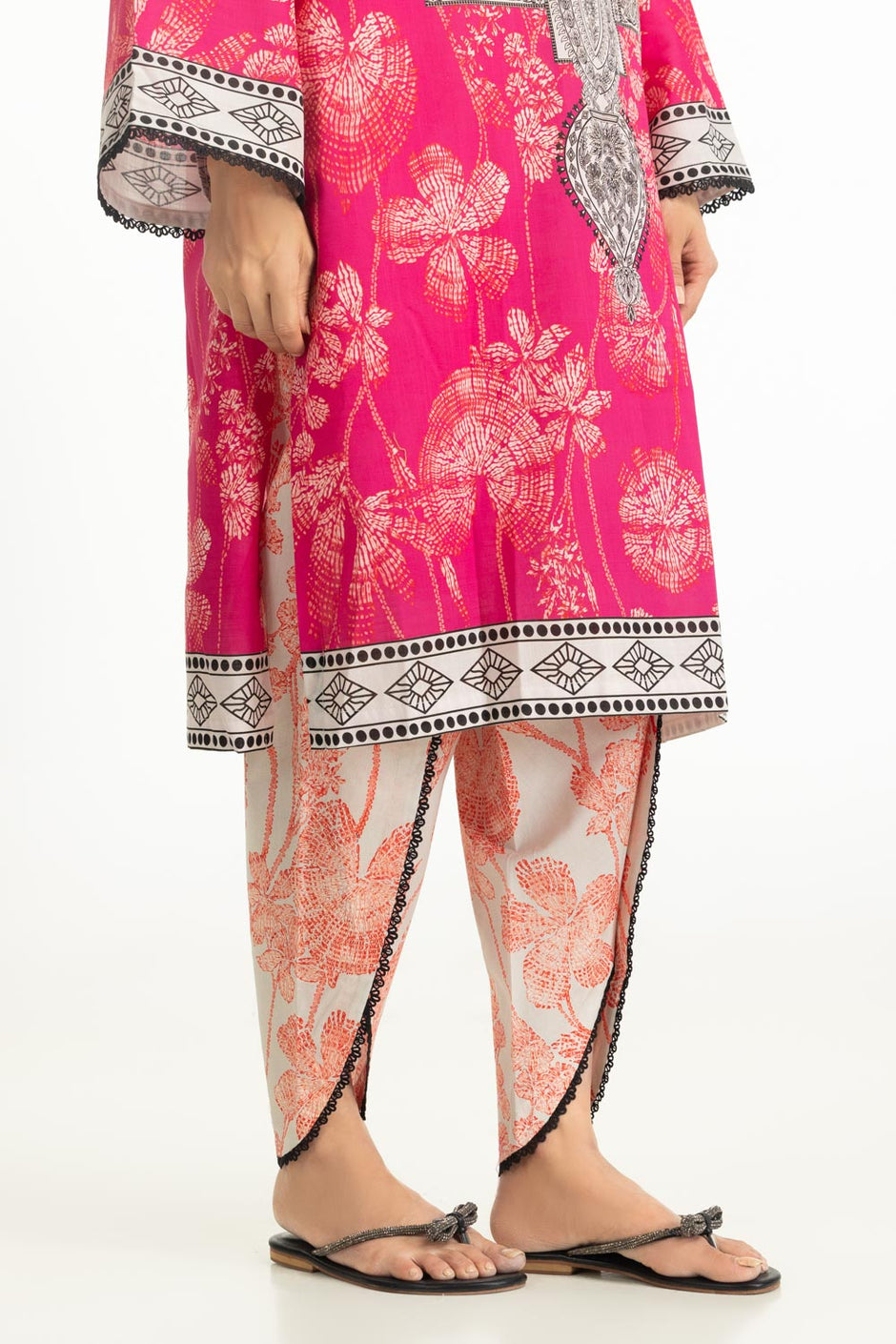 3PC Cross Hatch Printed Suit