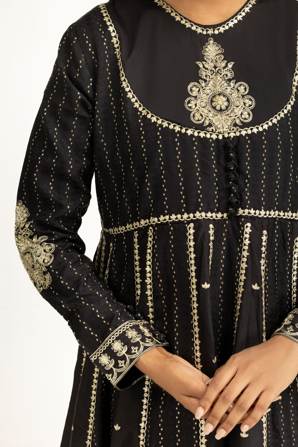 3PC Denier Jacquard Embroidered Suit