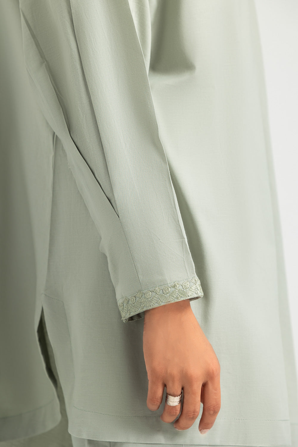 3PC Dobby Embroidered Suit With Scarf