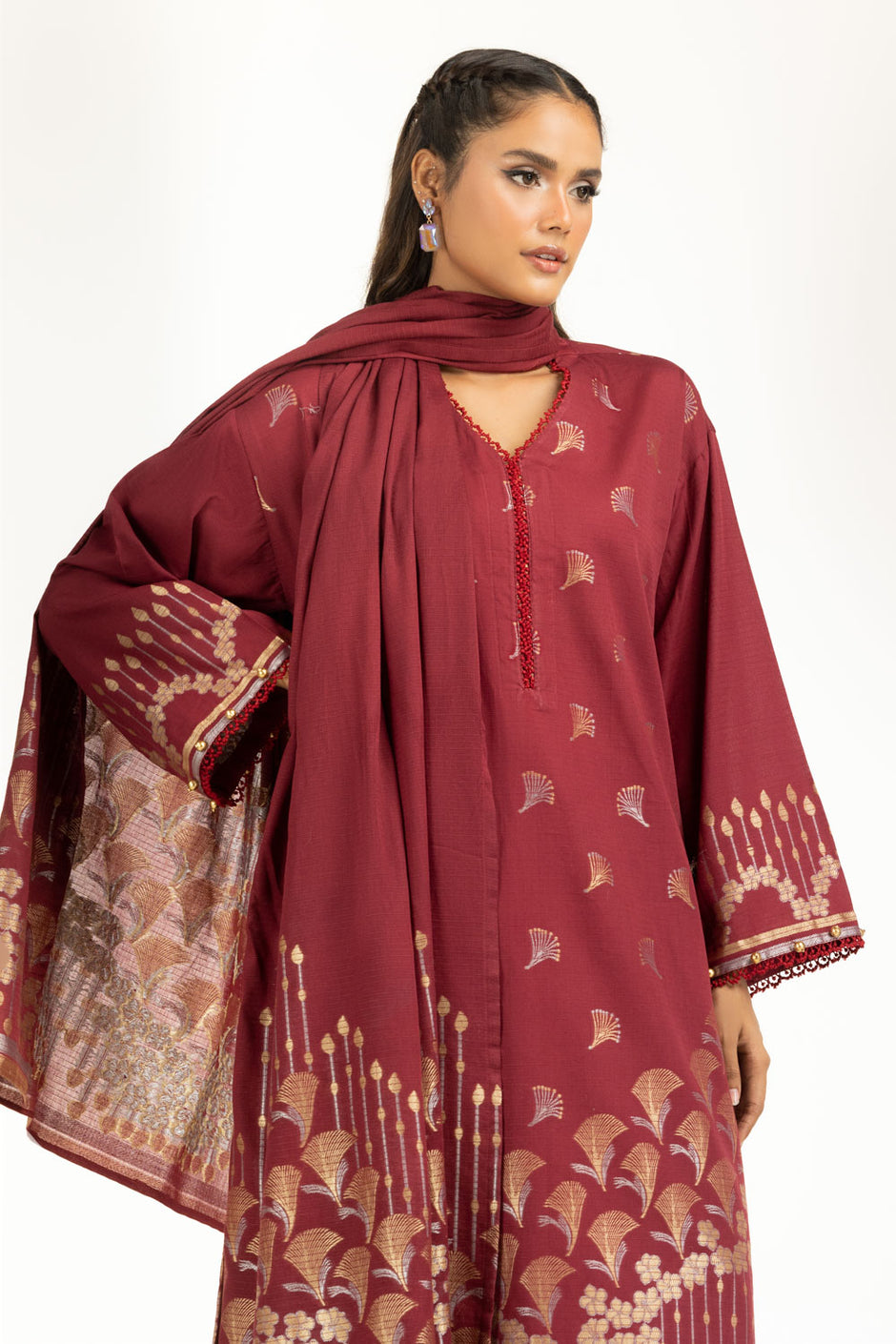 3PC Doria Lawn Jacquard Suit