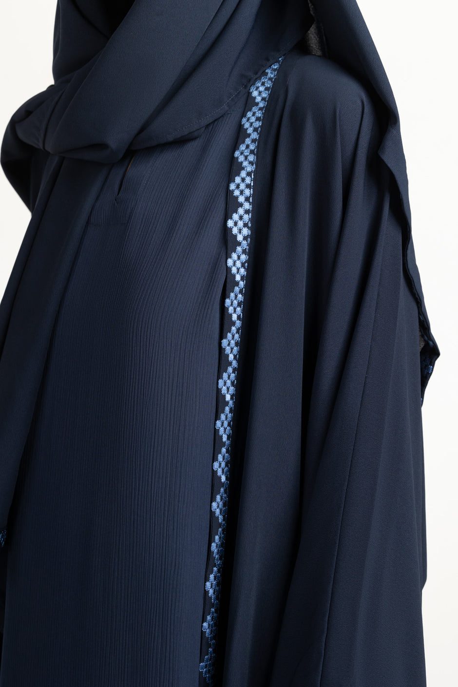 3PC Georgette Embroidered Abaya